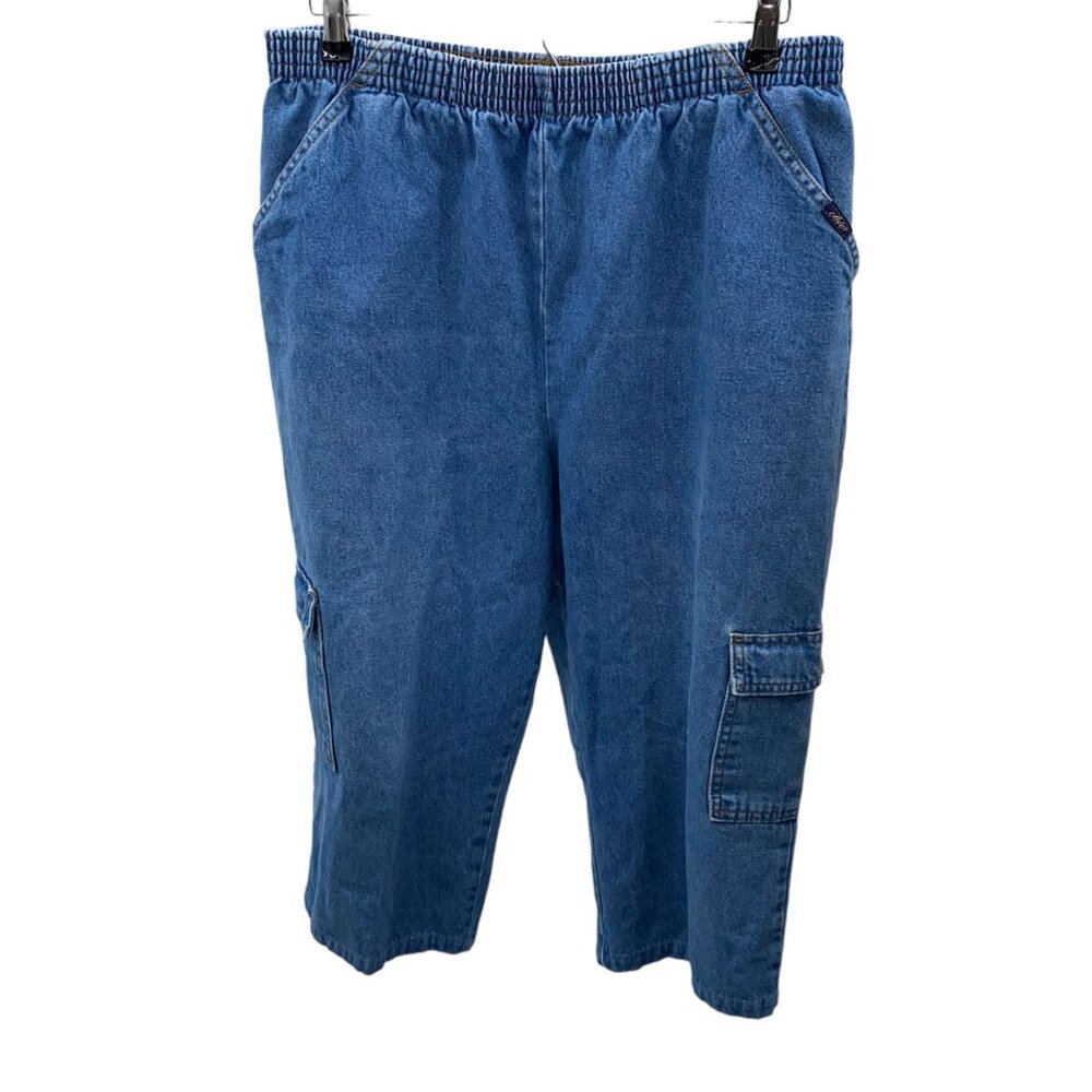 Chic Vintage denim elastic Waist cropped pants Size 16